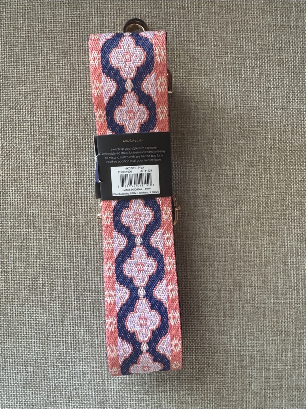 Kedzie Pink & Navy Interchangeable Bag Strap - Picture 3 of 3